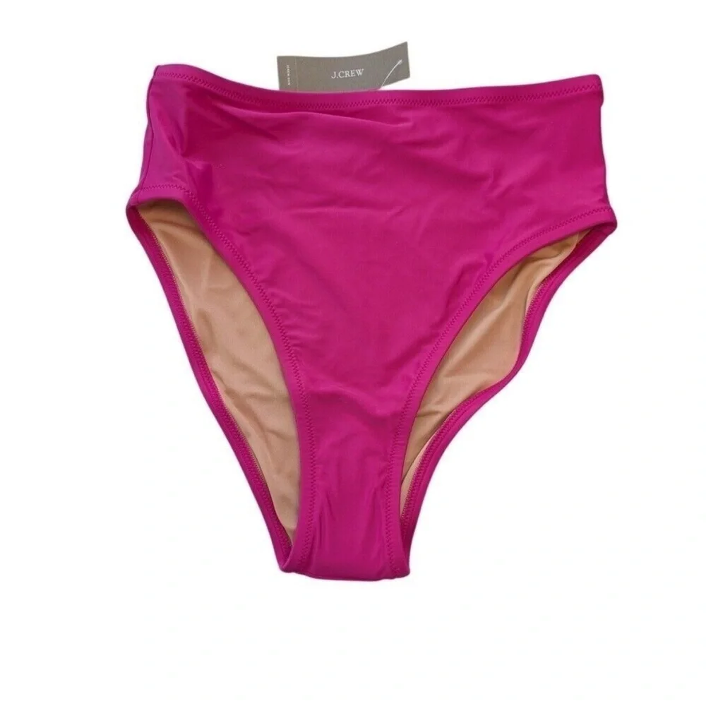 J. Crew Magenta High Waist High Leg Bikini Bottom NWT